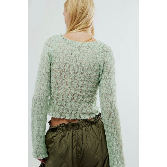 Froe People FP One $98 Madison Smocked Lace Blouse Top NEW - Picture 2 of 3